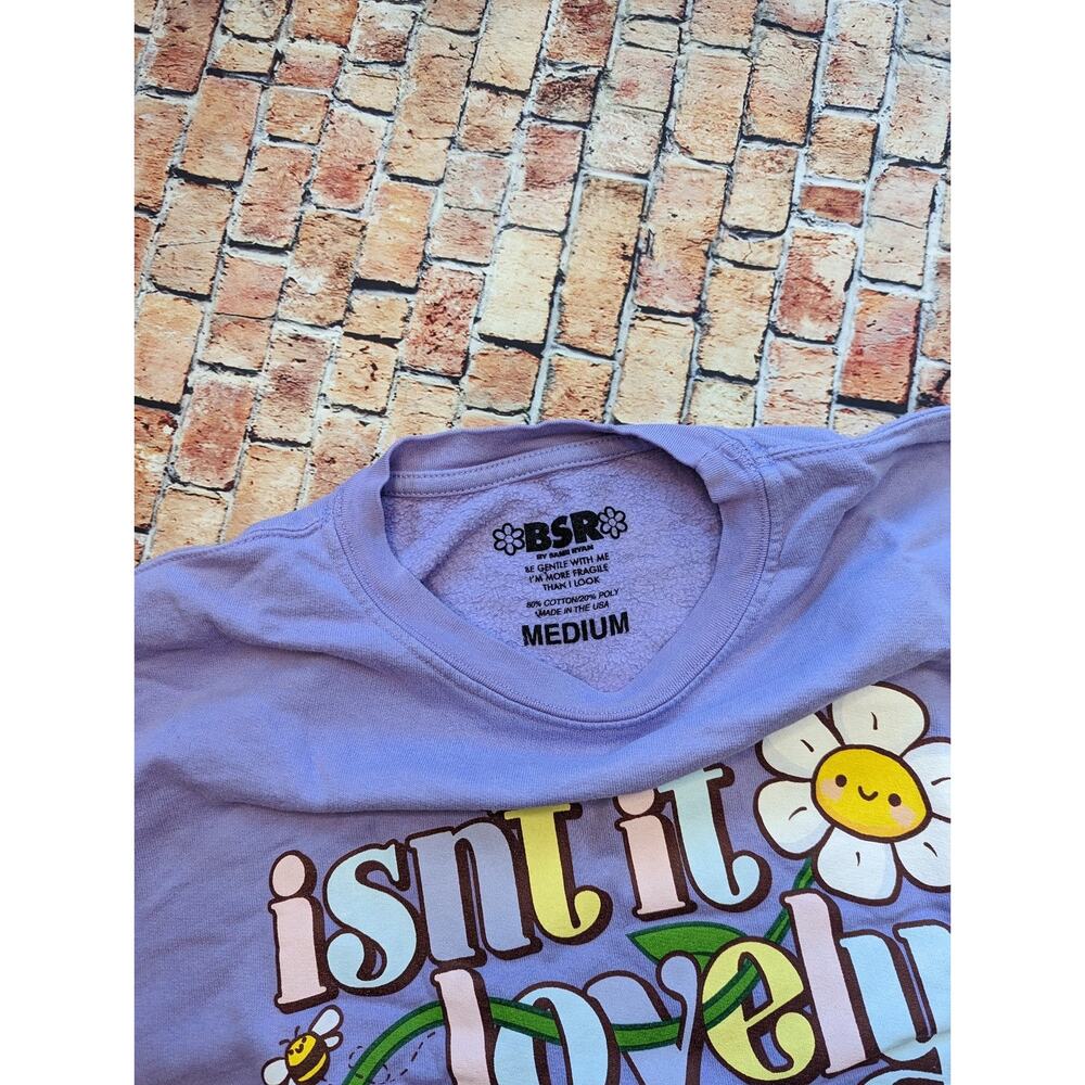By Samii Ryan NWT BSR Purple Isn’t It Lovely Sweatshirt Size M - Picture 3 of 4